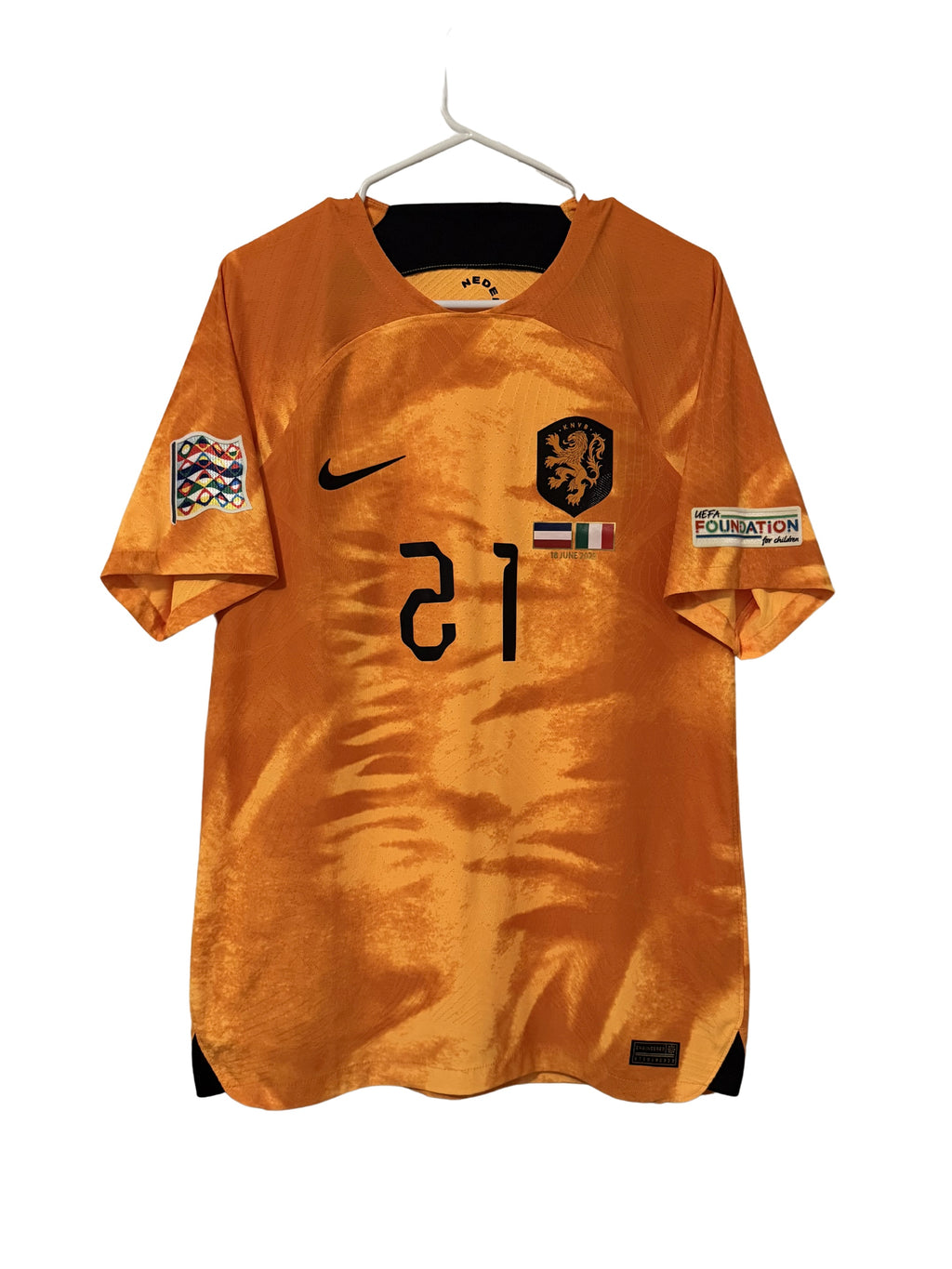 Netherlands 2022 De Jong #21 Home jersey