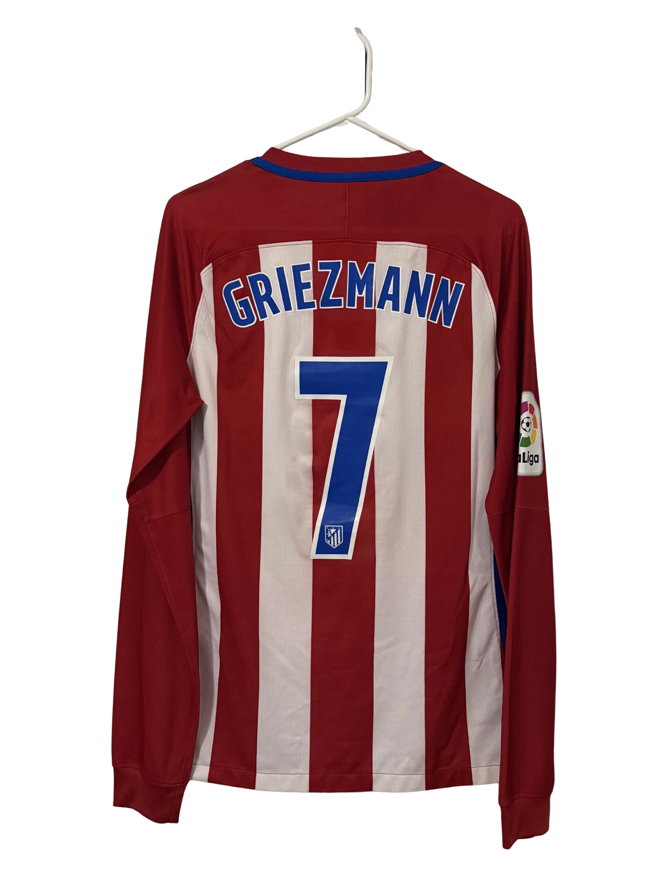 Atletico De Madrid 2016-17 Griezmann #7 Home MATCH ISSUE L/S jersey (M)