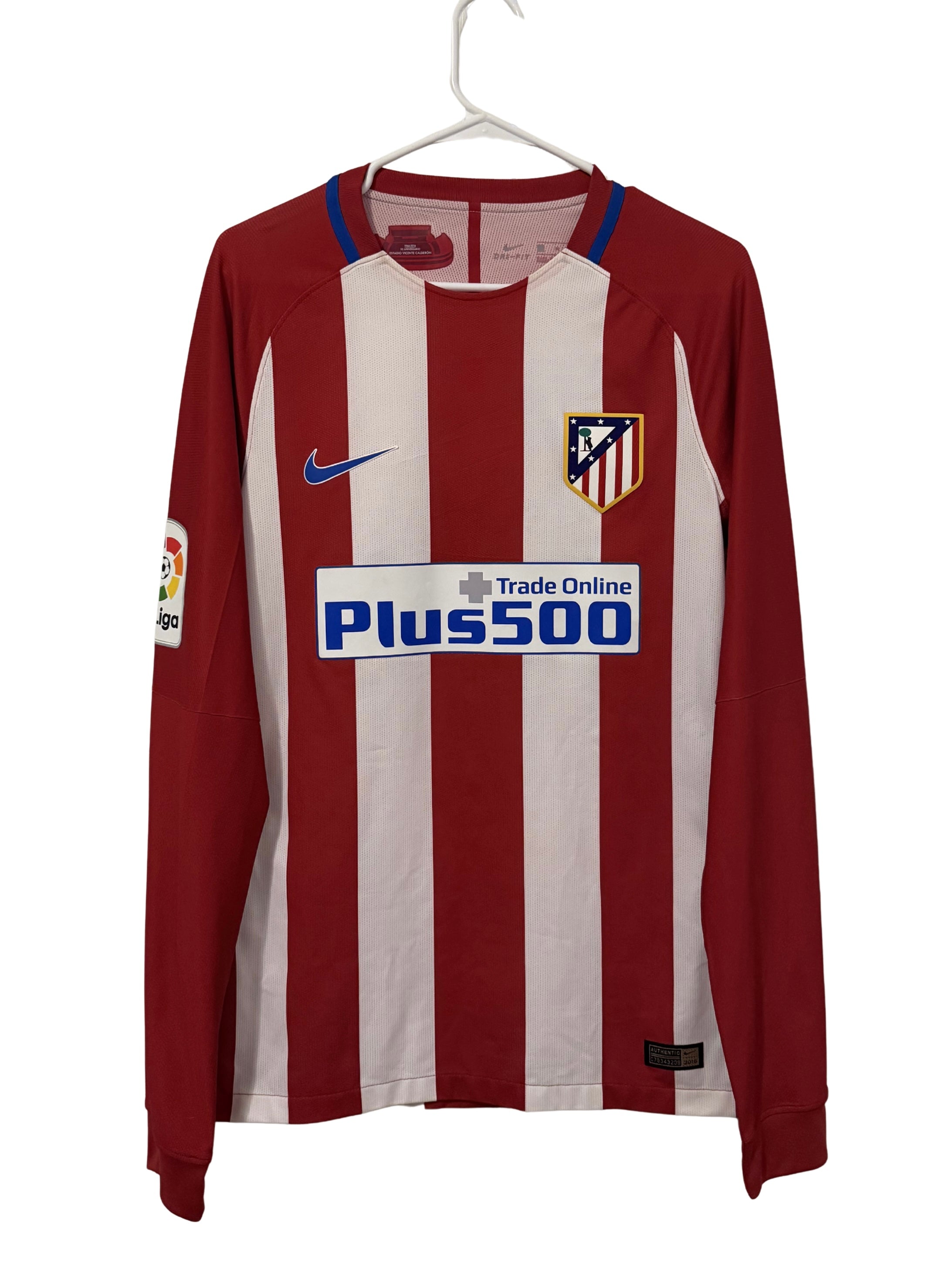 Atletico De Madrid 2016-17 Griezmann #7 Home MATCH ISSUE L/S jersey (M)