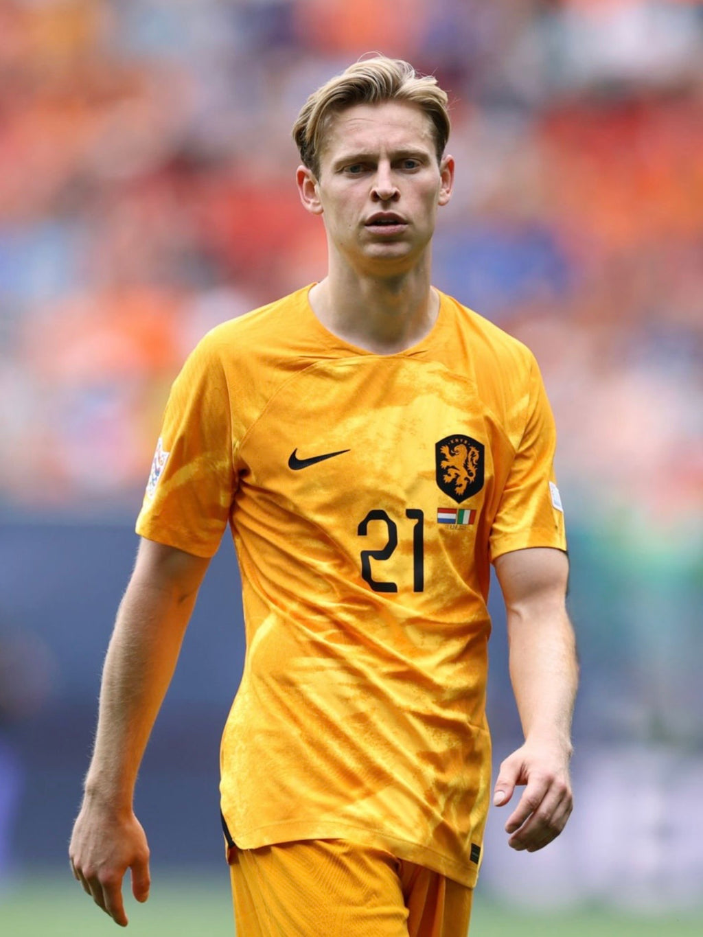 Netherlands 2022 De Jong #21 Home jersey