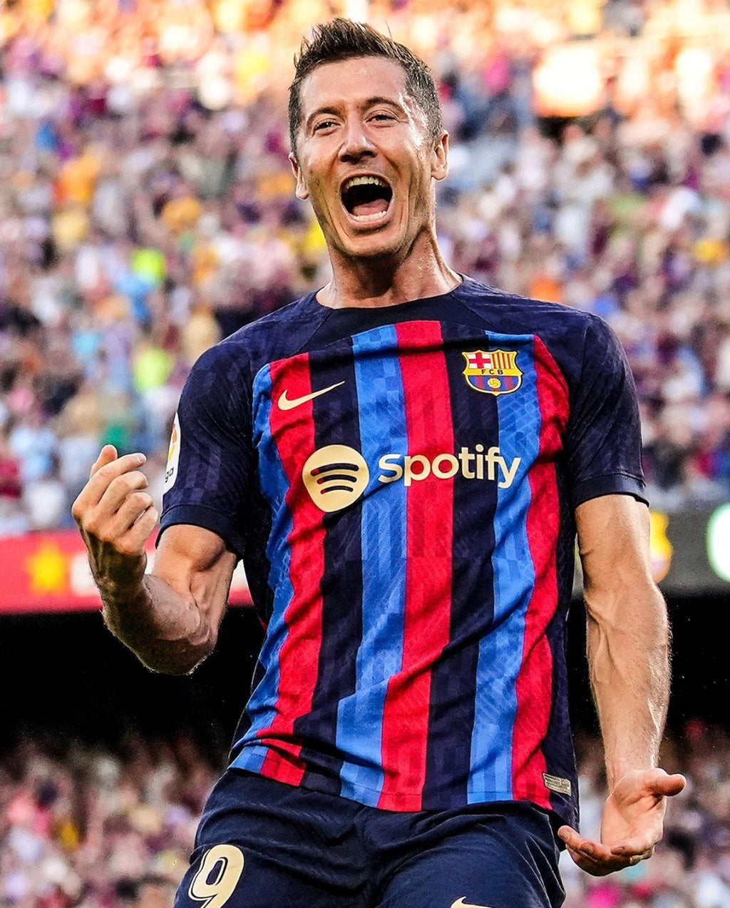 FC Barcelona 2022-23 Lewandowski #9 Home jersey *PLAYER ISSUE* (L)
