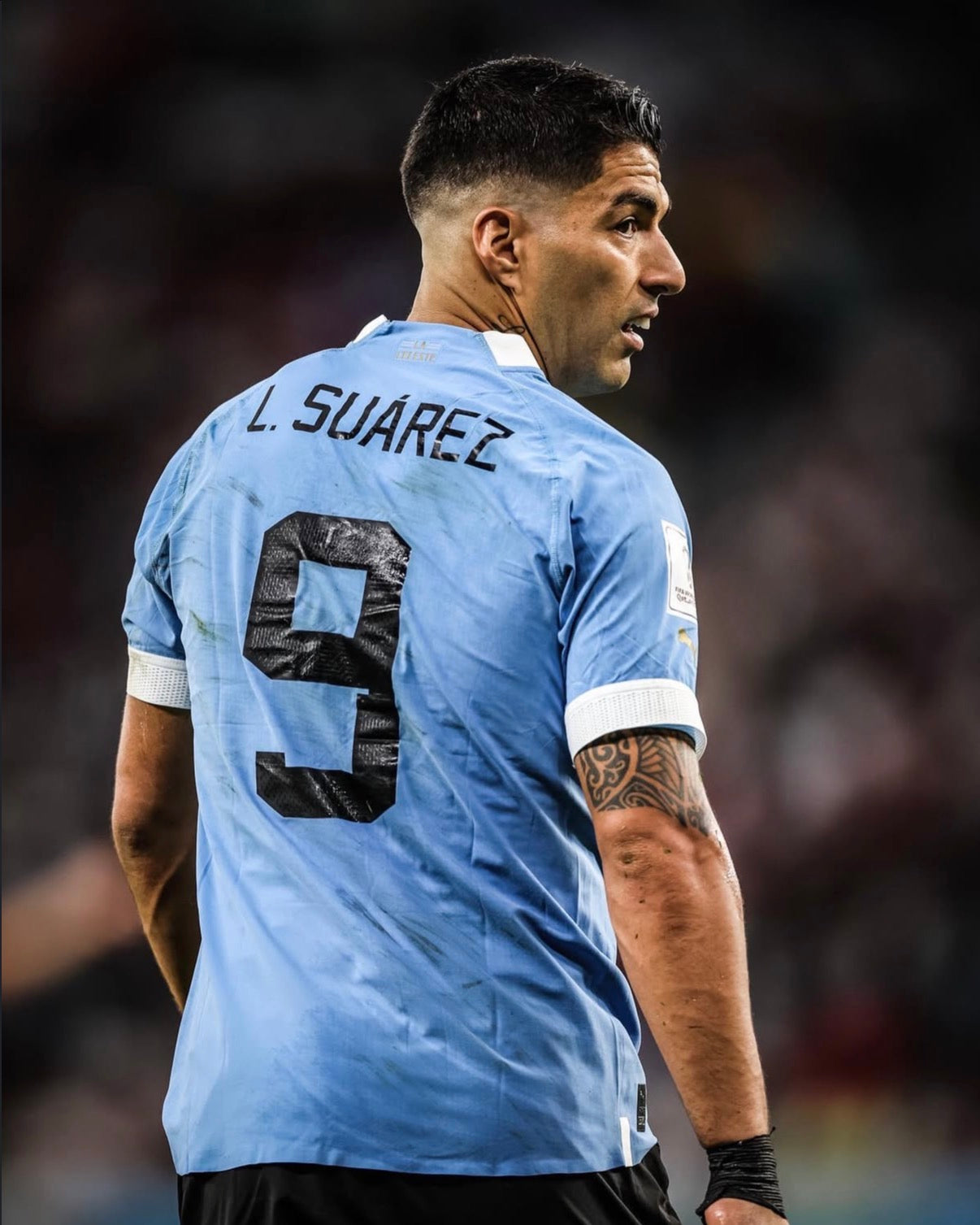 Uruguay 2022 Suarez #9 Home PLAYER ISSUE jersey (XXL)