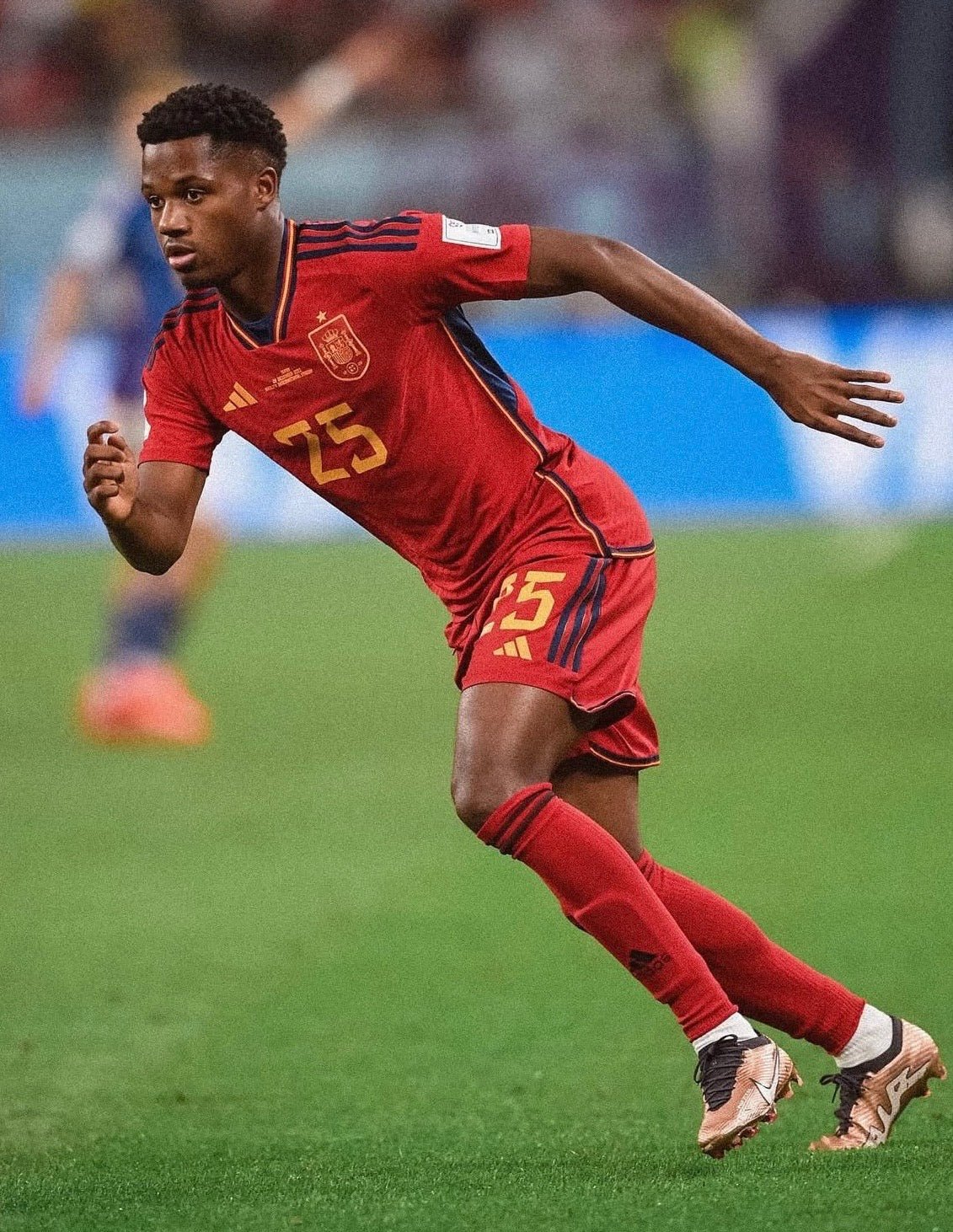 Spain 2022 Ansu Fati #25 Home PLAYER ISSUE jersey (M)