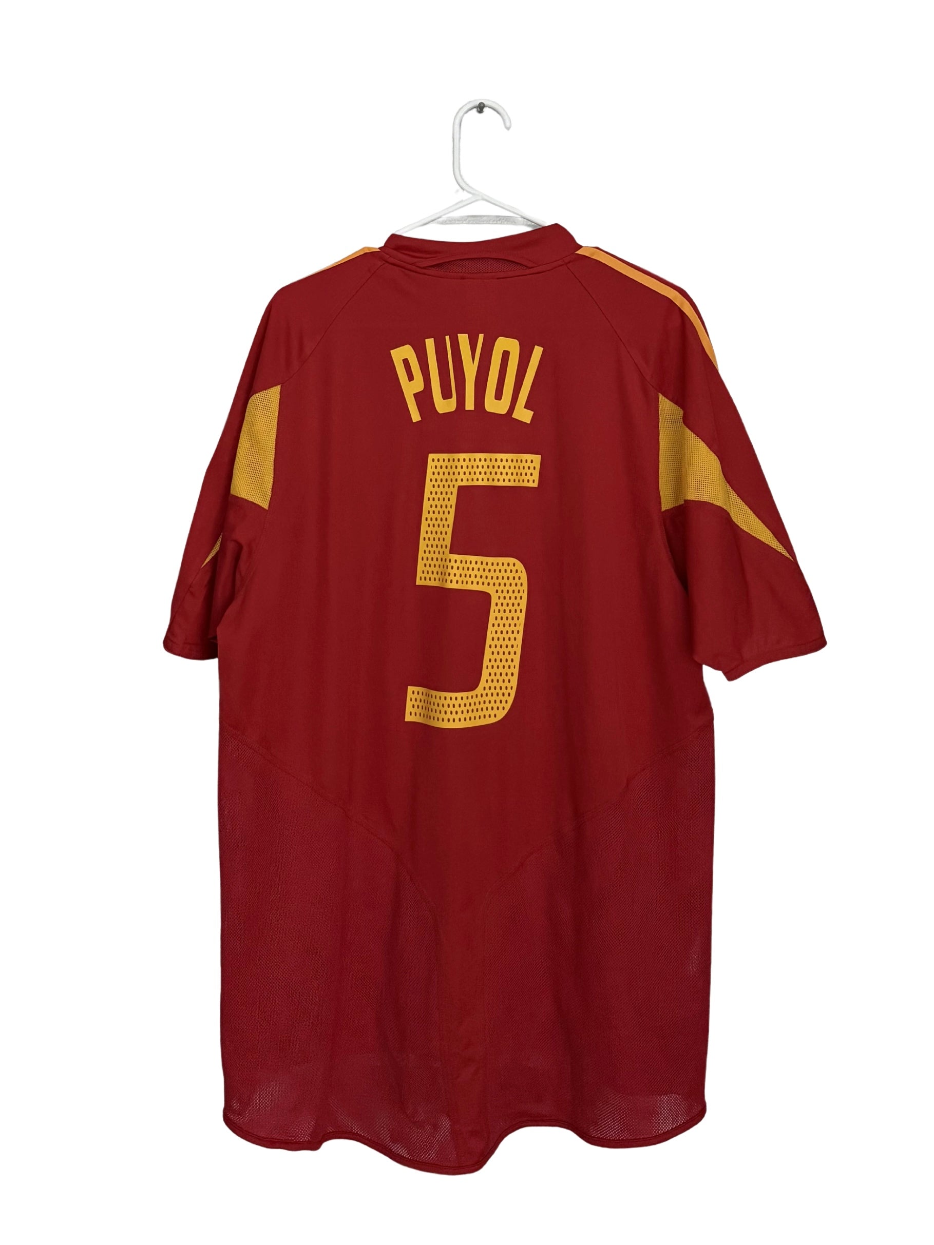 Spain 2004 Puyol #5 Home jersey (L)