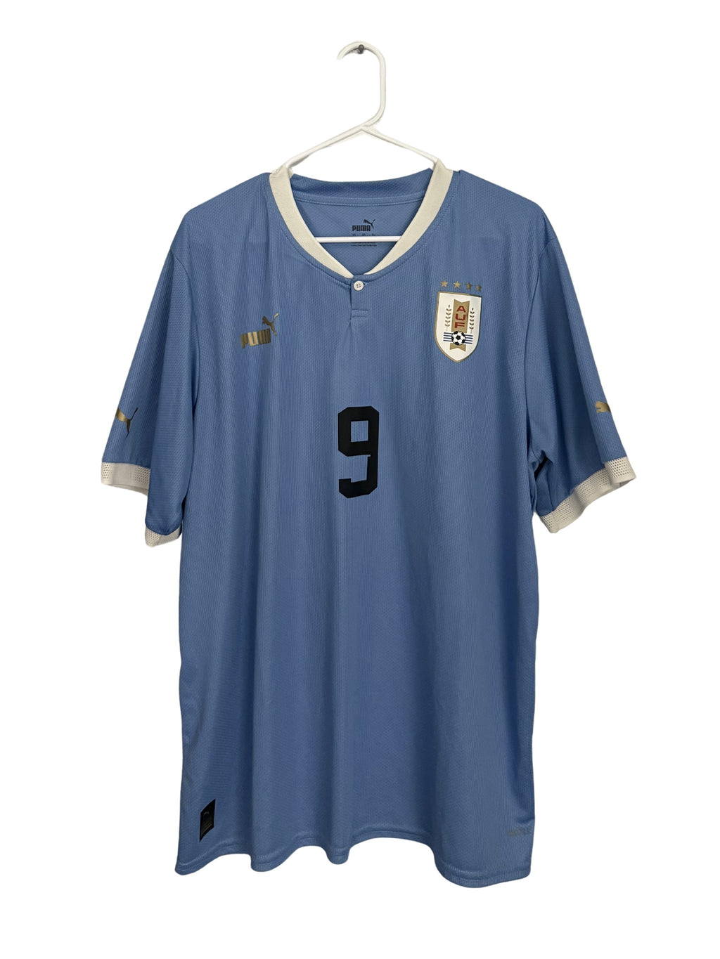 Uruguay 2022 Suarez #9 Home PLAYER ISSUE jersey (XXL)