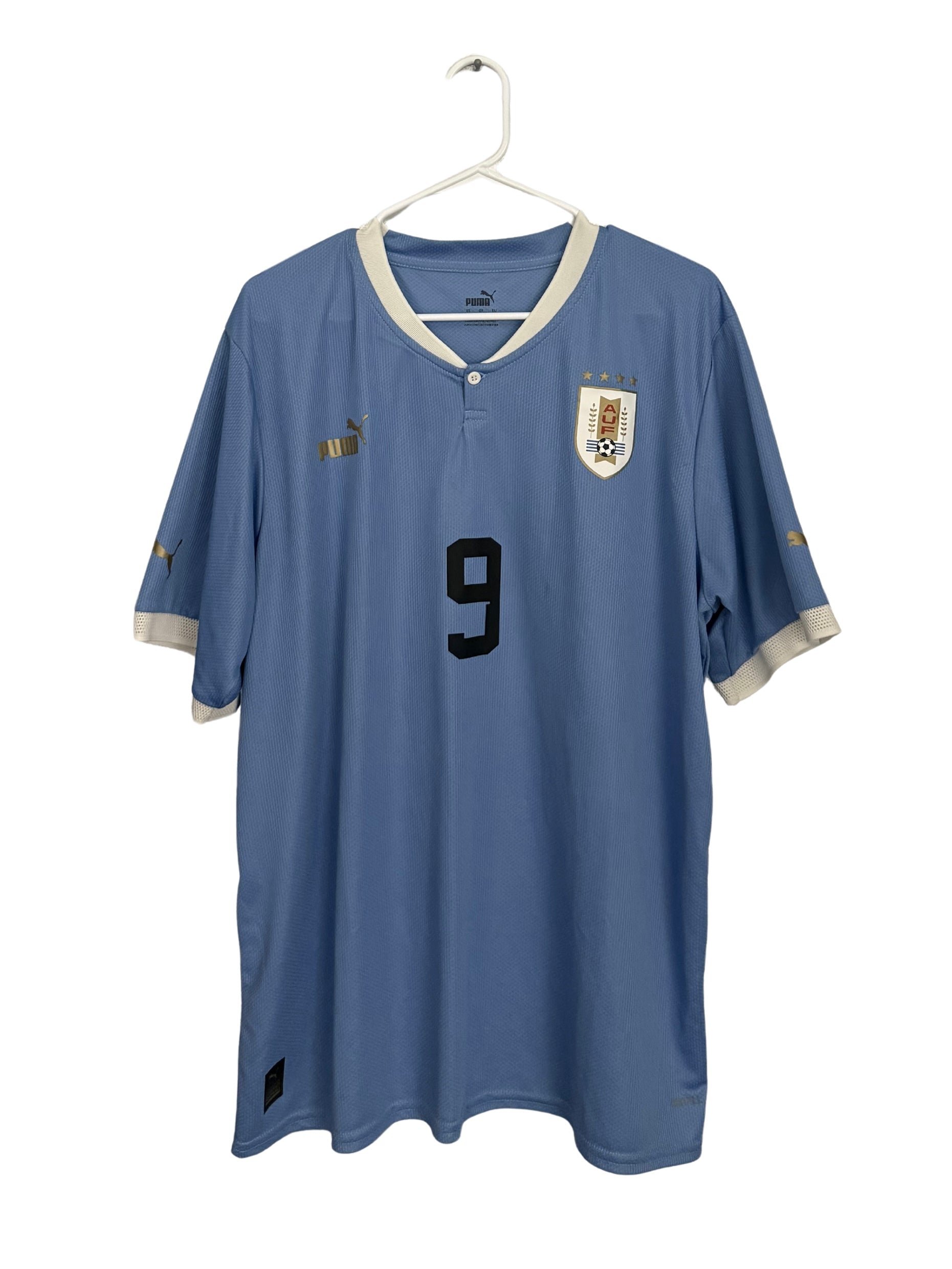 Uruguay 2022 Suarez #9 Home PLAYER ISSUE jersey (XXL)