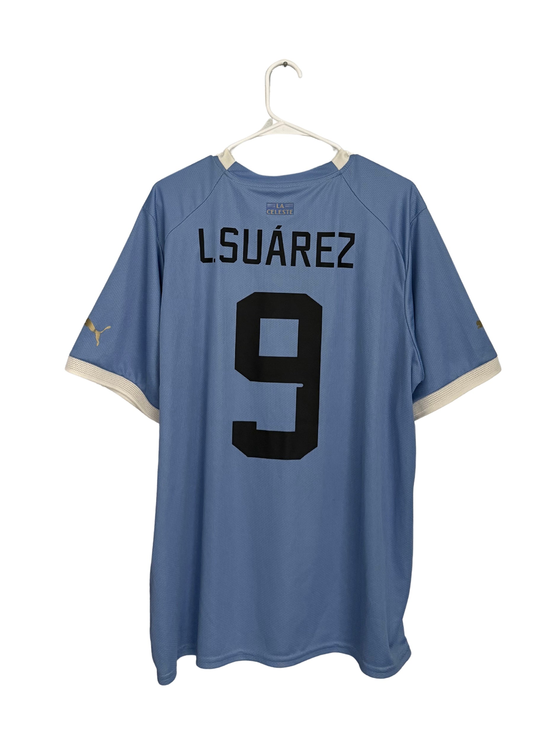 Uruguay 2022 Suarez #9 Home PLAYER ISSUE jersey (XXL)